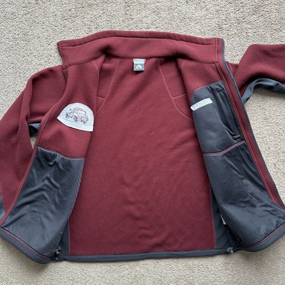 Nike ACG Sweater Womens Large Embordered Noreen Full Zip Mock Neck Fleece Maroon - Picture 3 of 14